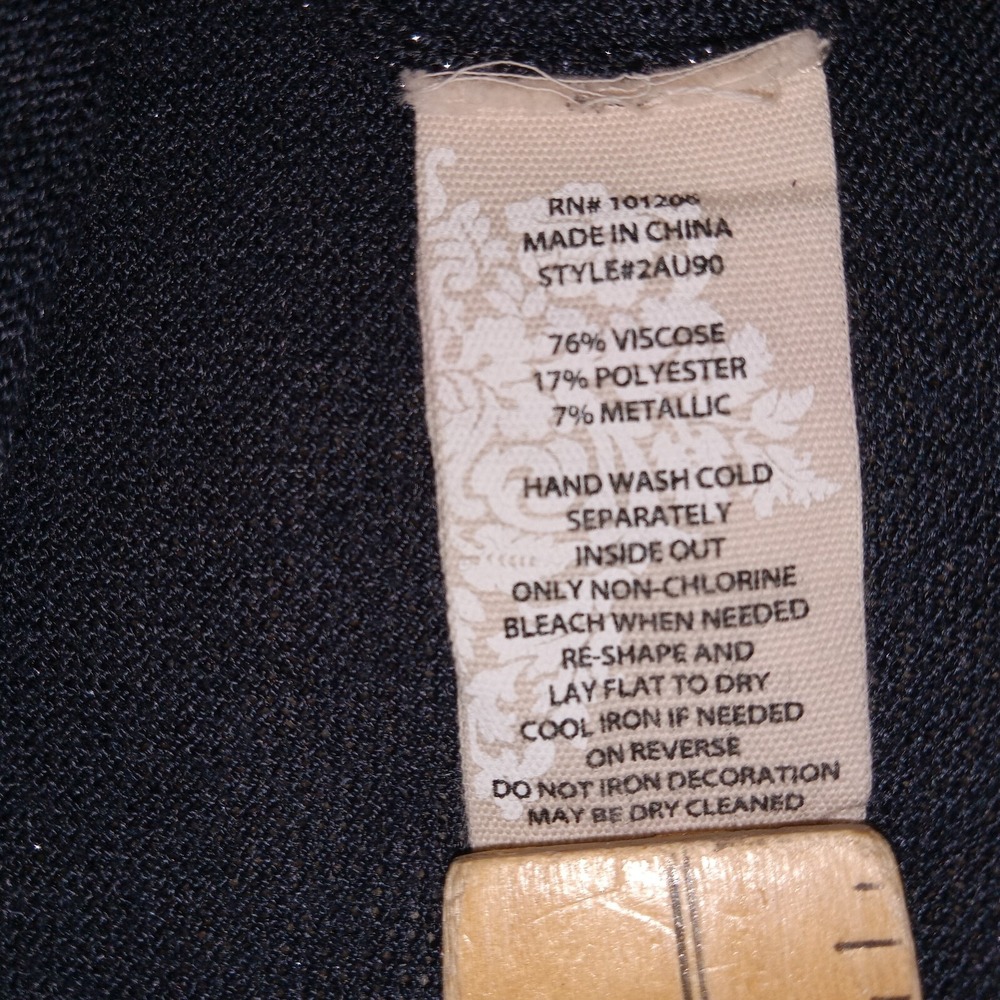 Soft Surroundings Tunic Round Neck Glitter‎ Style Top Navy Blue Medium - Picture 5 of 11